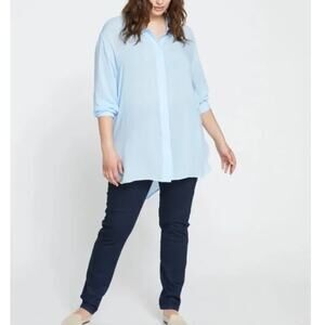 Anthropologie UNIVERSAL STANDARD Women's Blue Toni Hi Low Tunic Size 4XS SMALL